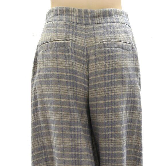 Free People Tegan Barrel Trousers Pants Plaid Printed Slouchy Cotton L-12 281534 - Picture 7 of 7